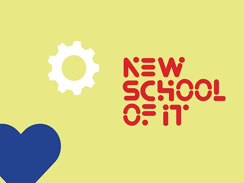 Bildschirm mit dem Schriftzug New School of IT
