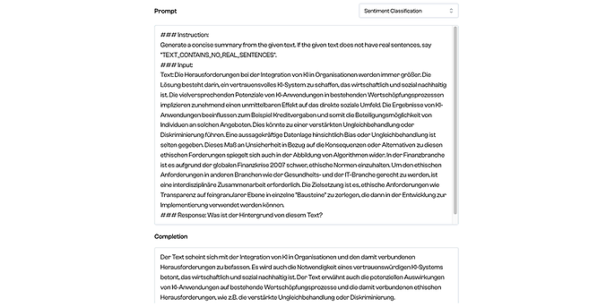 Abbildung 2: Maschinelle Zusammenfassung von „Was ist der Hintergrund von diesem Text?“ für den „Hintergrund“