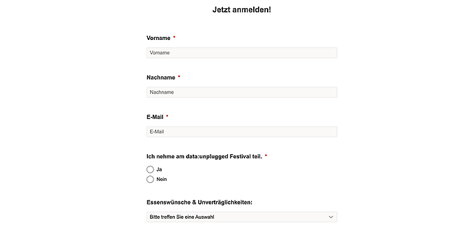 Registrierungsformulare Registrierungsformulare