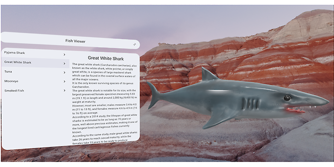 Die App “Fish Viewer” im Full Space Modus