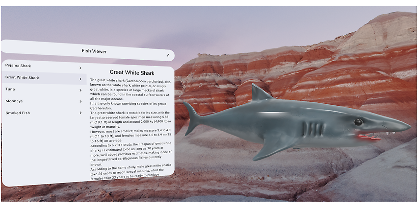 Die App “Fish Viewer” im Full Space Modus