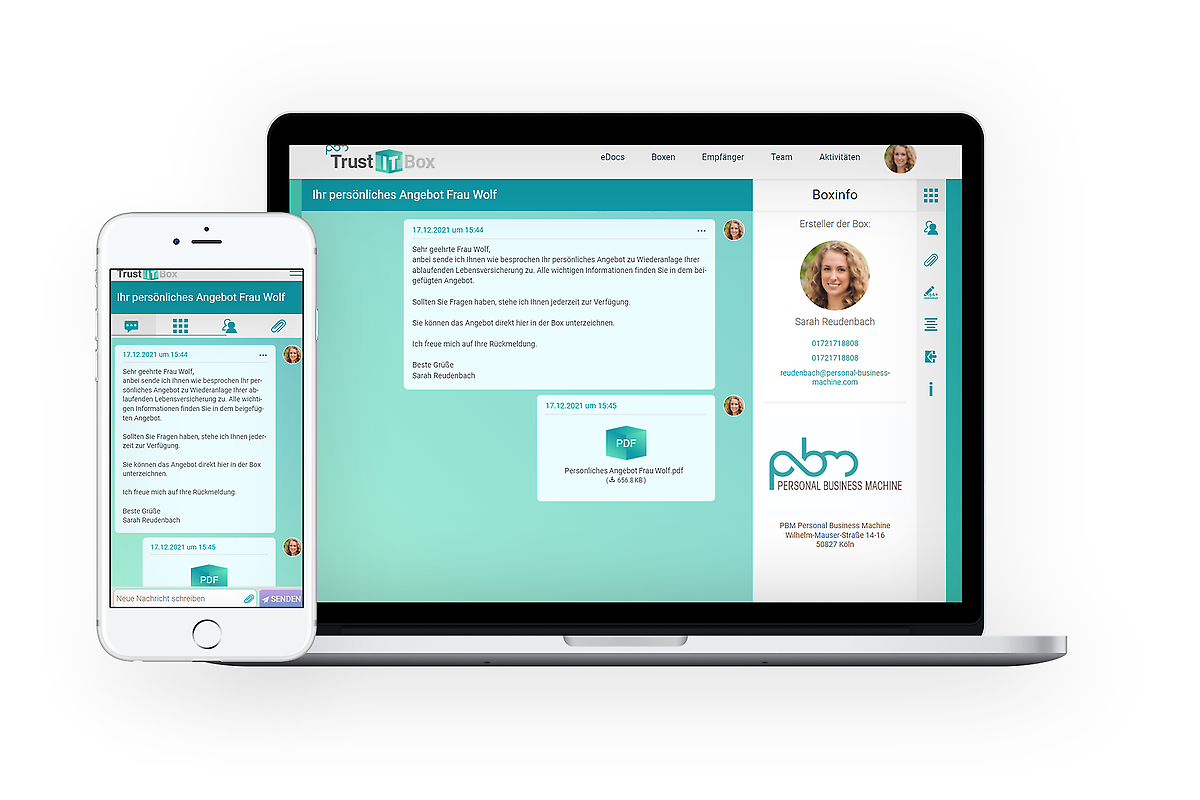 Mobile Geräte mit geöffneter Trust-IT-Box